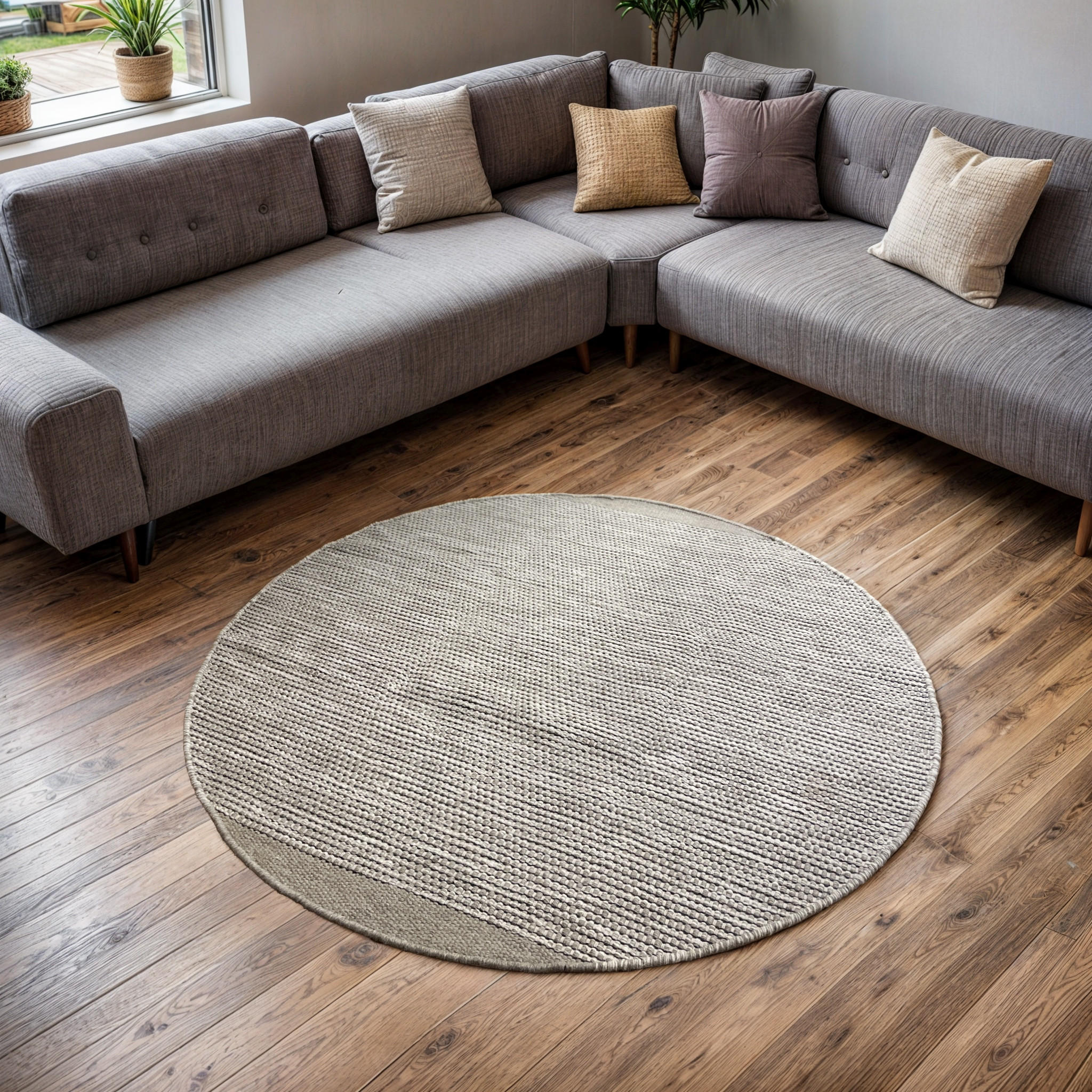 WOLLTEPPICH Roshni grau 200/200 cm - Grau, Naturmaterialien (200/200cm) - My-Rug