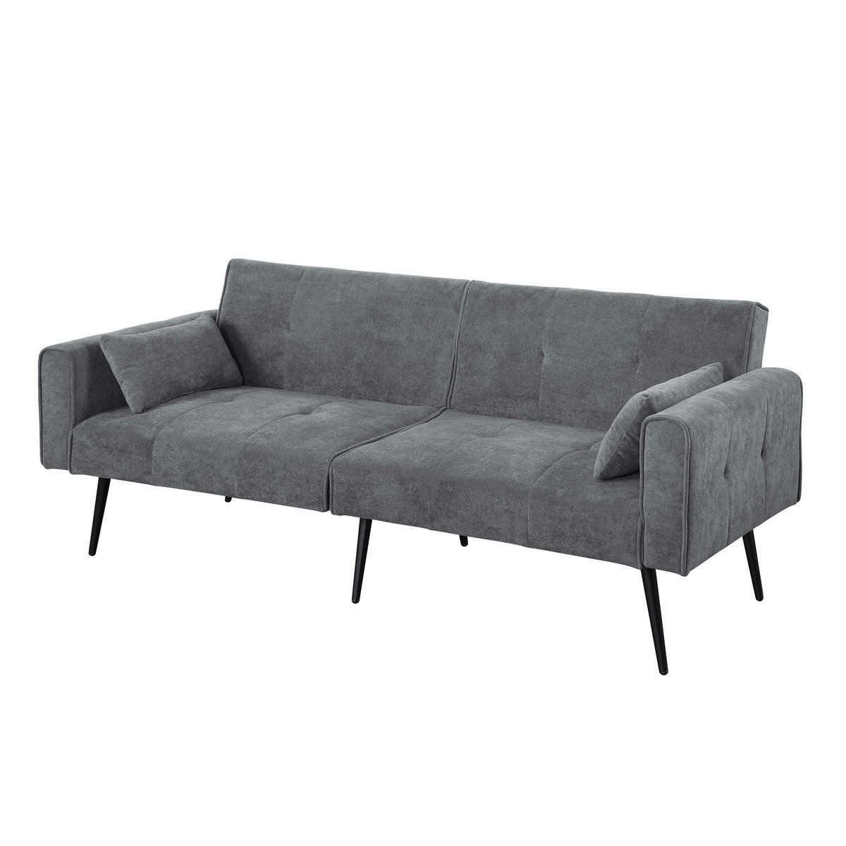 SCHLAFSOFA DE-35090 Futon Grau - Grau, Holzwerkstoff (71/71/175cm) - ComfortXL