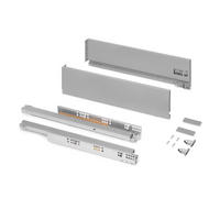 AUSSENSCHUBLADE Vertex 40Kg Höhe 131mm, Tiefe 500mm, Stahl, Lackiert Grau - Silberfarben, Metall (20/6/53cm) - EMUCA