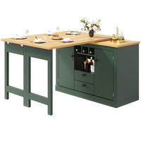 BARTISCH DE-38345 120/180 cm ausziehbar mit 360° Drehfunktion Dunkelgrün - Grün, Holzwerkstoff (40/120/76cm) - ComfortXL