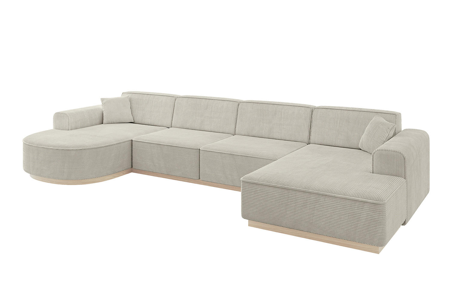 WOHNLANDSCHAFT ARRIO-U2 303x171x83 cm Creme - Ecru/Creme, Holzwerkstoff/Textil (388/83/171cm) - ALTDECOR