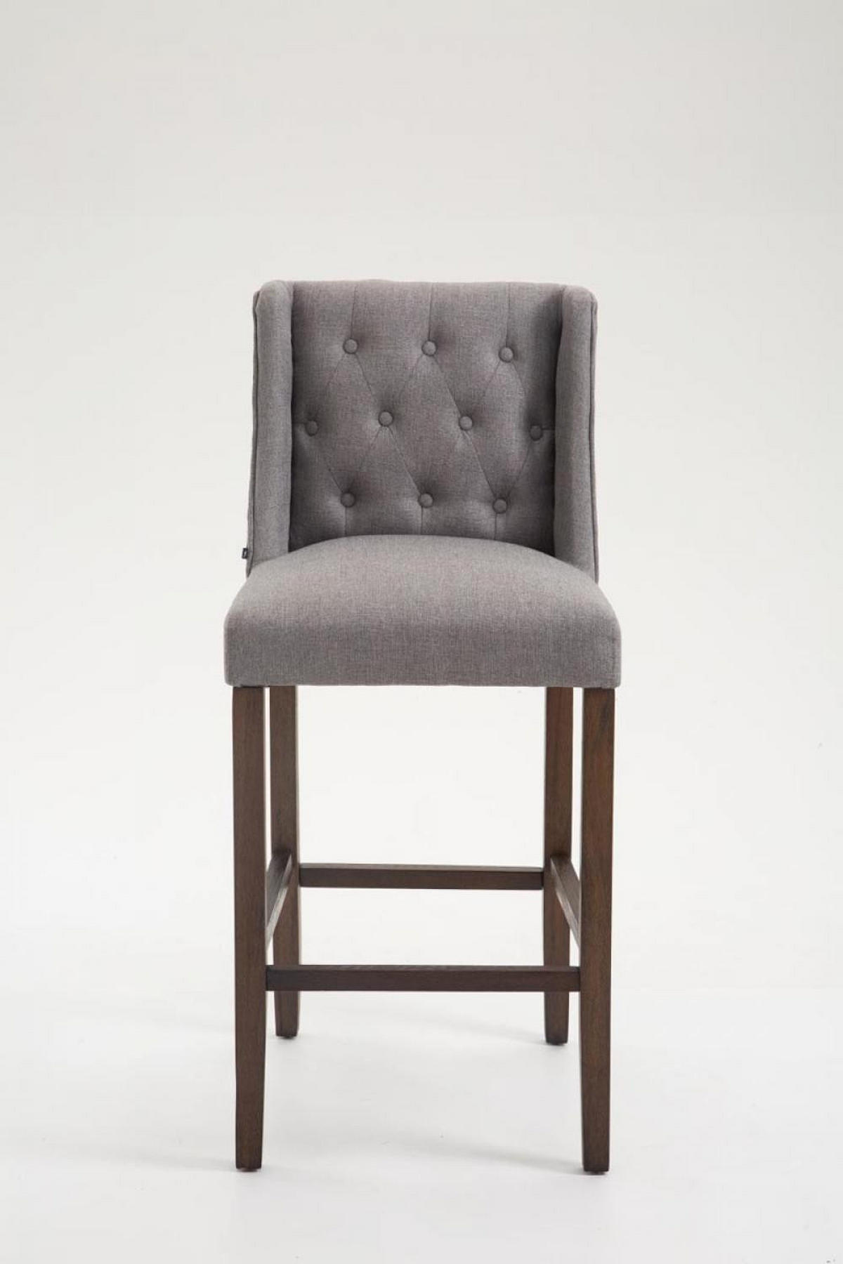 BARHOCKER Stoff hellgrau - Hellgrau, Holz/Textil (56/111/51cm) - CLP