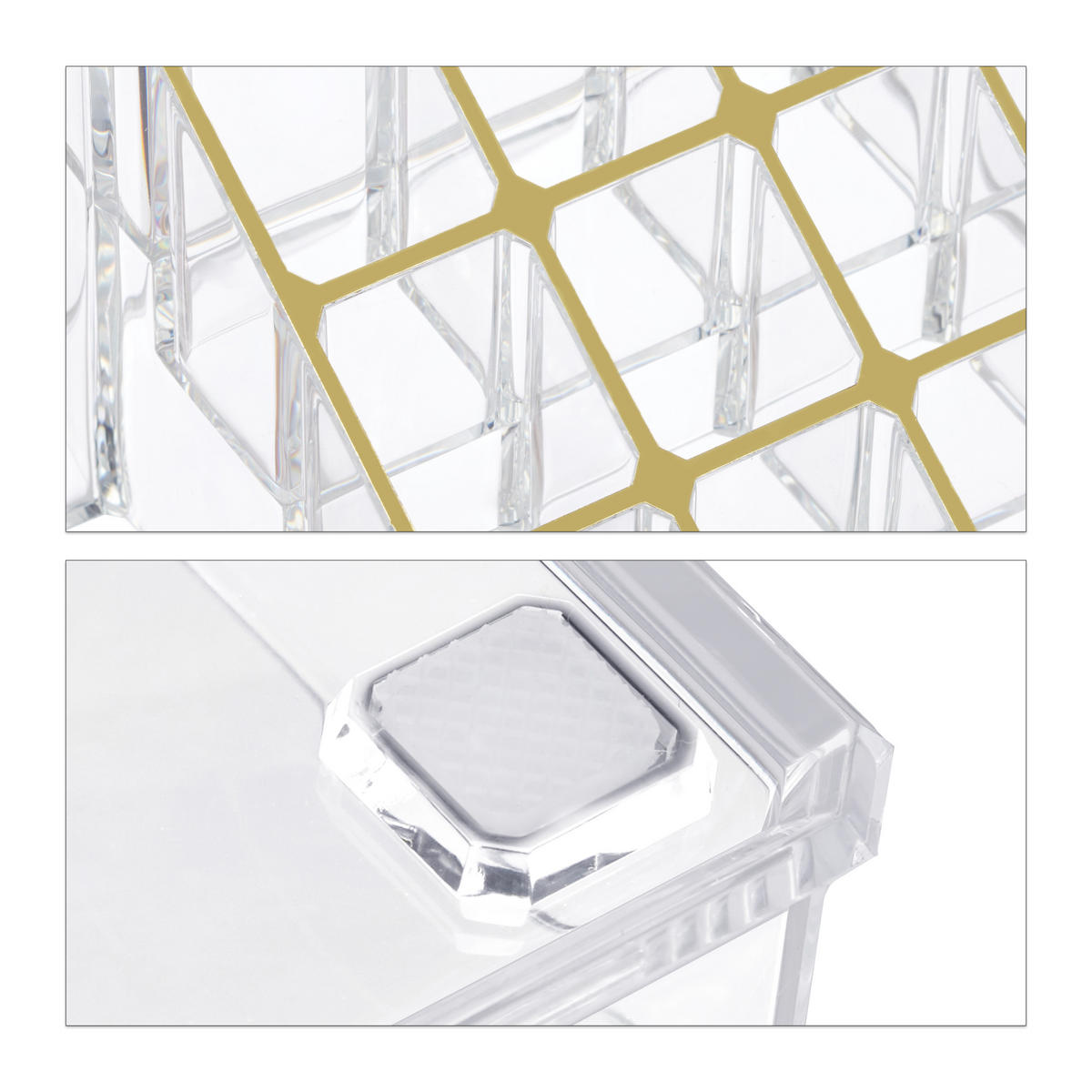 KOSMETIKORGANIZER - Transparent, Kunststoff (22/8/12.5cm) - Relaxdays