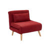 FUTONSESSEL - Stoff - Rot - POSIO - Rot, Textil (74/75/78cm) - Vente-Unique