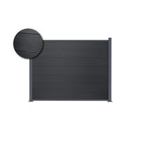 VERBUNDZAUN 2 m STOCKHORN, H. 150 cm, auf grauer Sockelplatte - Grau, Holzwerkstoff (200/150cm) - Casanoov