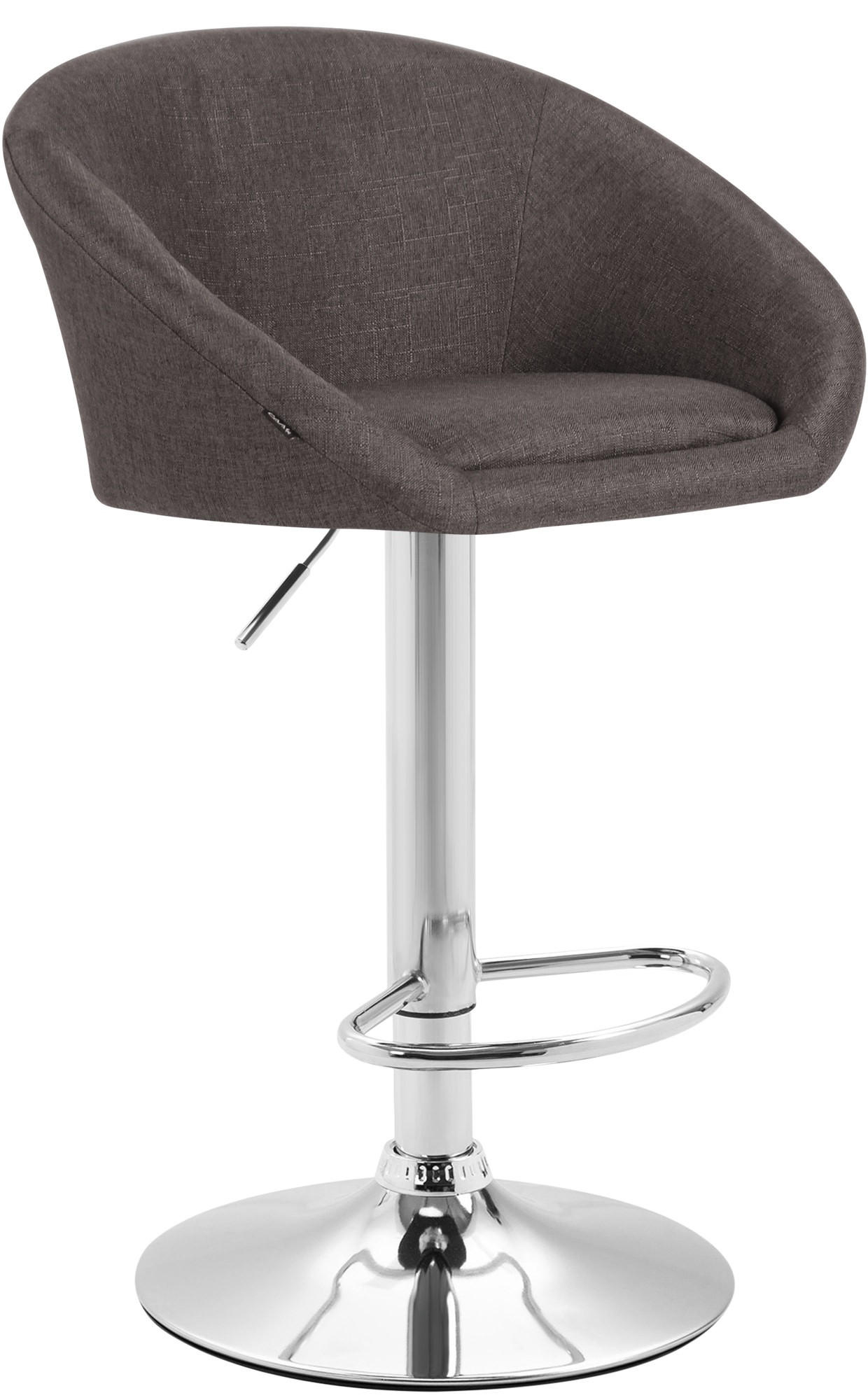 BARHOCKER Stoff dunkelgrau - Chromfarben/Dunkelgrau, Textil/Metall (55/86/51cm) - CLP
