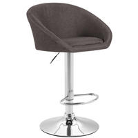 BARHOCKER Stoff dunkelgrau - Chromfarben/Dunkelgrau, Textil/Metall (55/86/51cm) - CLP