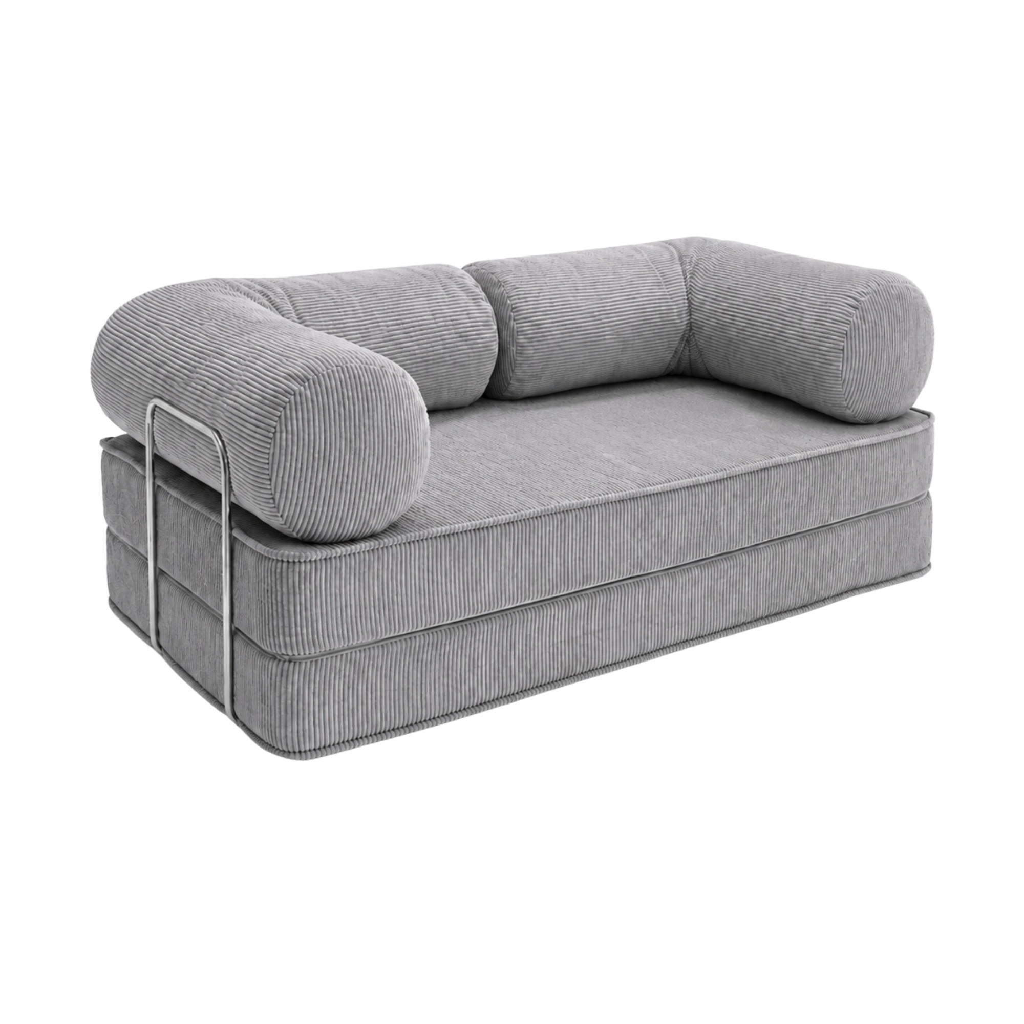 MINIMALISTISCHES Design Sofa für das Wohnzimmer Grau - Grau, Textil (200/70/100cm) - SURB