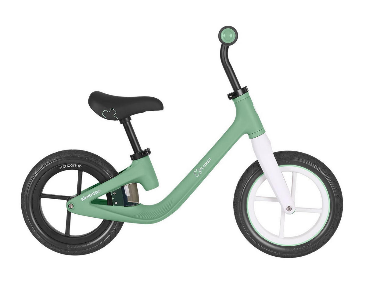 LAUFRAD Xplorer 12 Zoll grün höhenverstellbarer Lenker und Sitz, Griffe - Grün, Metall (87/35/55cm) - Kikka boo