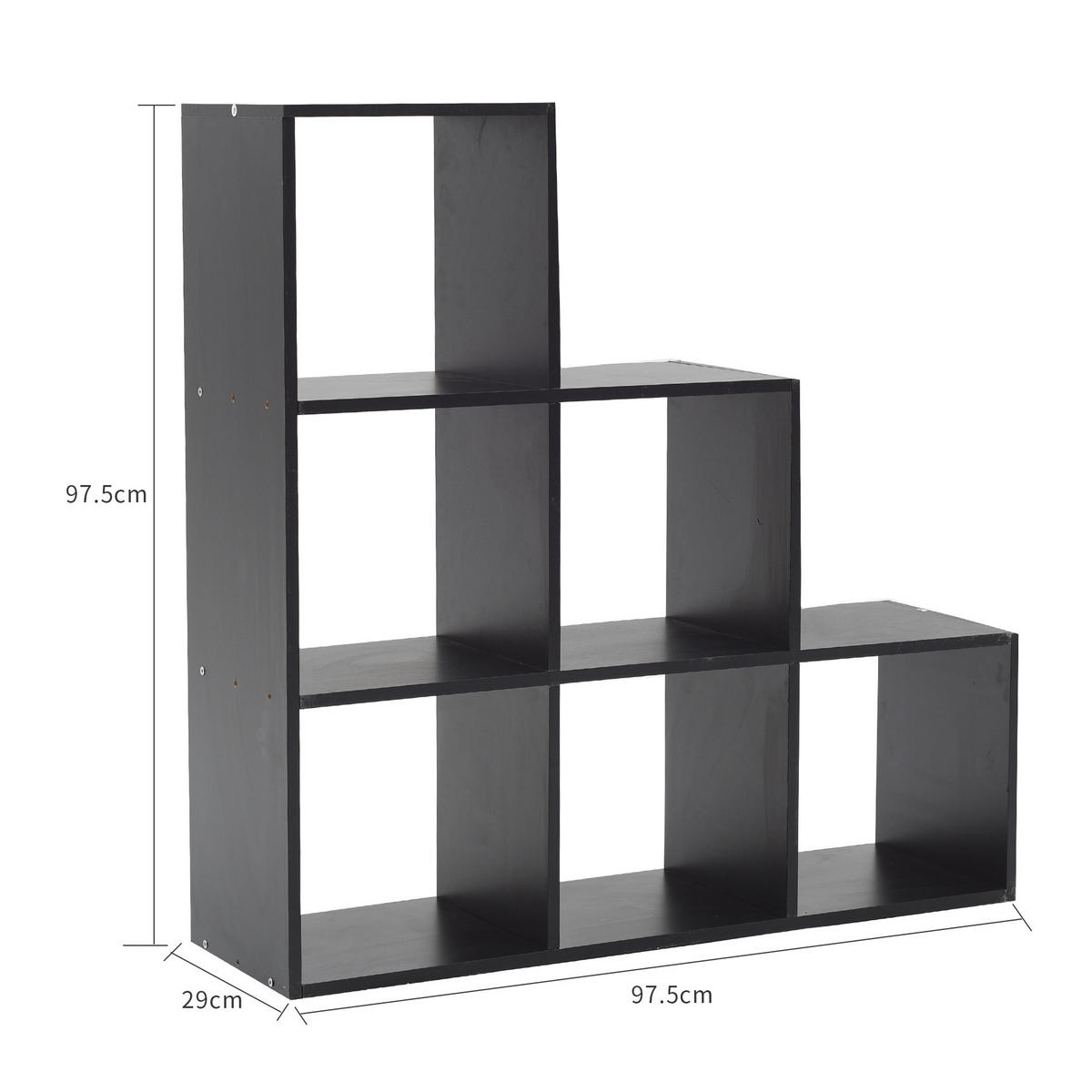 BÜCHERREGAL Schwarz 29/98/98 cm - Schwarz, Holzwerkstoff (29/98/98cm) - Mobili Rebecca