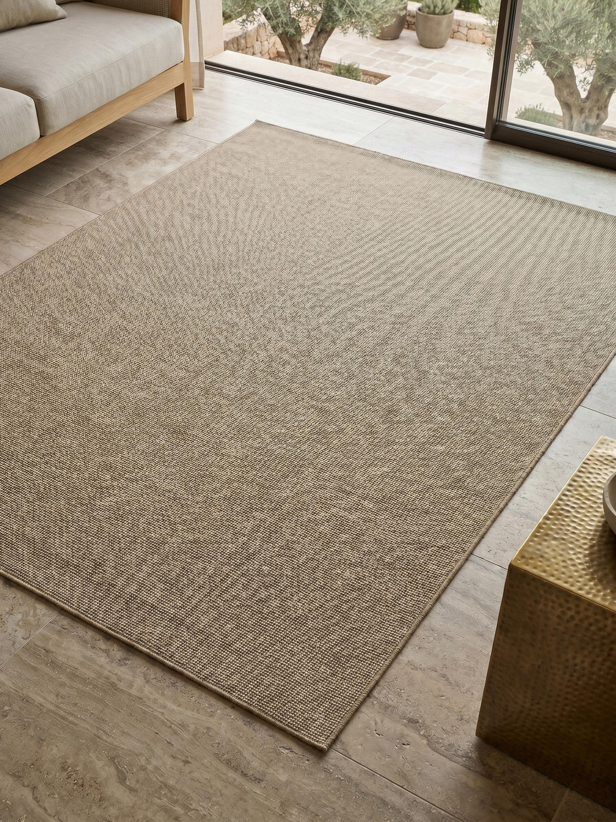 TEPPICH Outdoor KASBERG in Beige, im Vintage-Stil, 280 x 370 cm - Beige, Textil (370/280cm) - KADIMA DESIGN