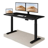 SCHREIBTISCH Elektrisch Höhenverstellbarer HomeOne 160x80cm Schwarz/Schwarz mit Memory-Funktion, Anti-Kollisions Technologie - Schwarz, Holzwerkstoff (80/160/72cm) - Desktronic