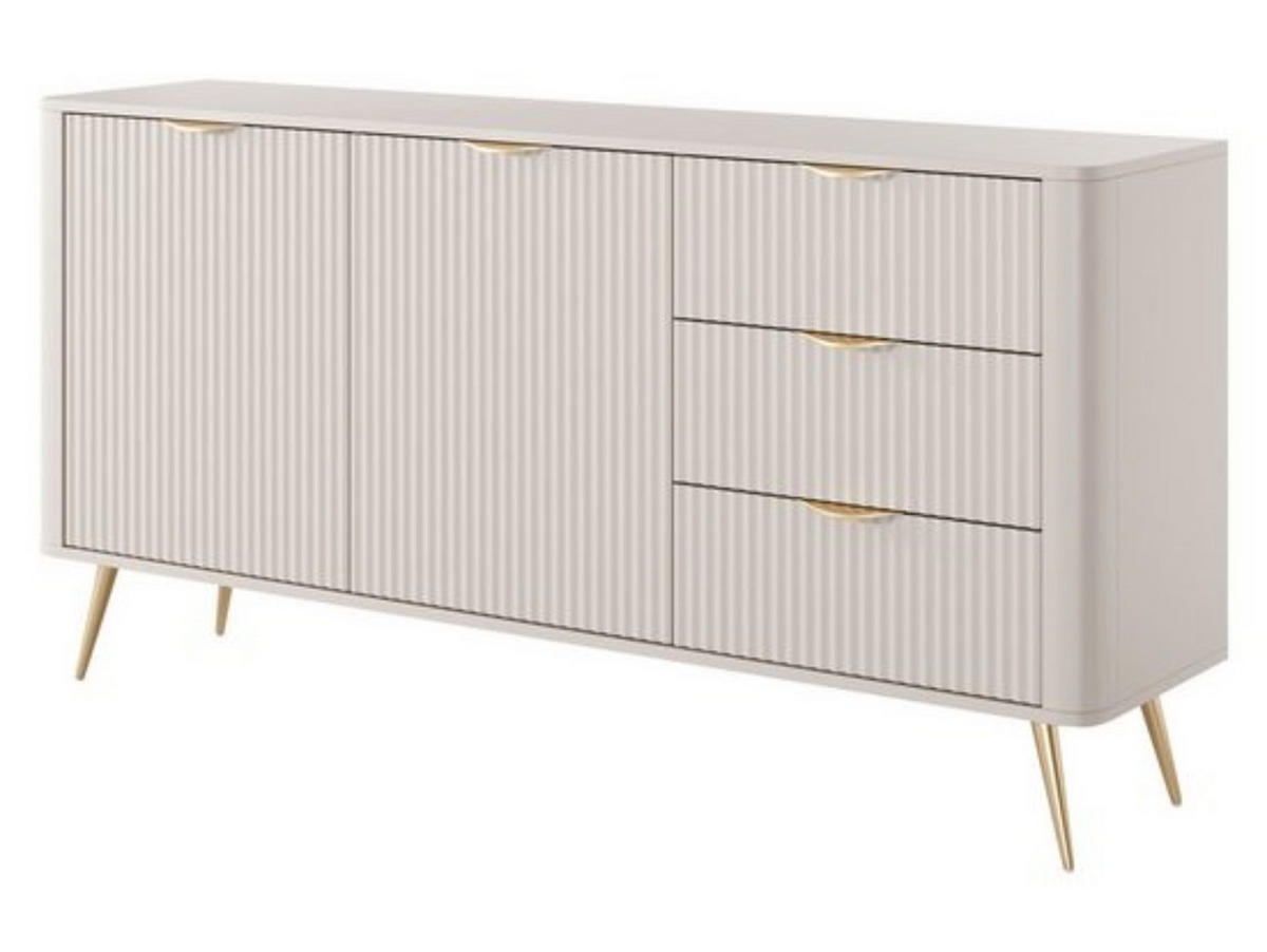 KOMMODE mit drei Schubladen BELLO Beige - Beige, Holzwerkstoff (163.2/81.2/38cm) - Compleo24