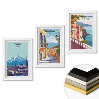 WANDBILDER 3er-Set - 20x30 cm Weißer Rahmen - Farbenfrohe Retro-Stadtansichten - Weiß, Kunststoff (20/30cm) - ArtPrintCave