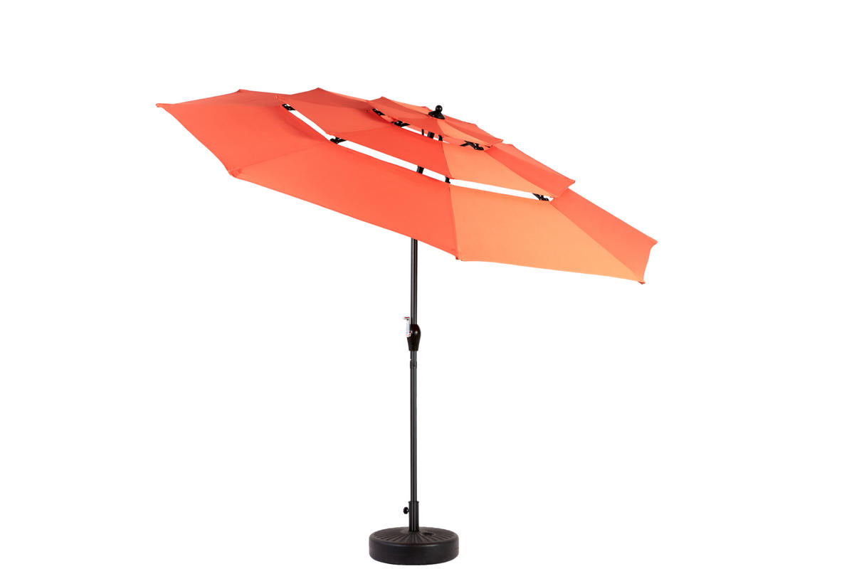 SONNENSCHIRM aus Polyester & Metall 233x233x240 cm in Dunkelgrau mit Kurbel & Knickfunktion - Dunkelgrau, Metall (233/233cm) - Modfu