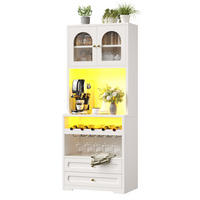 BUFFET DE-38477 70/40/180 cm mit LED-Beleuchtung Weiß - Weiß, Holzwerkstoff (70/180/40cm) - ComfortXL