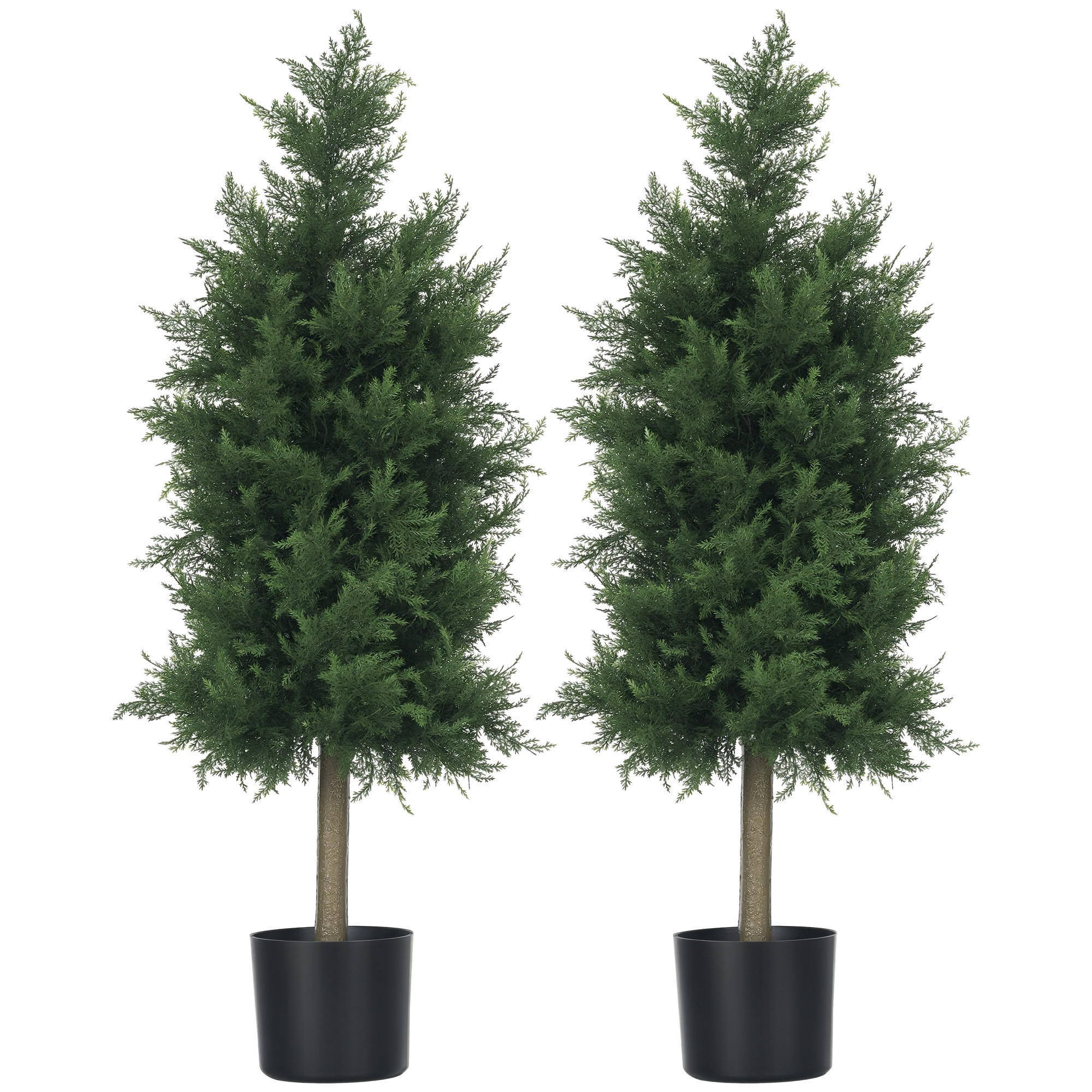 KUNSTPFLANZE 2er-Set DE-16642 90 cm, Conifère, UV-Schutz Grün - Grün, Kunststoff (90cm) - ComfortXL