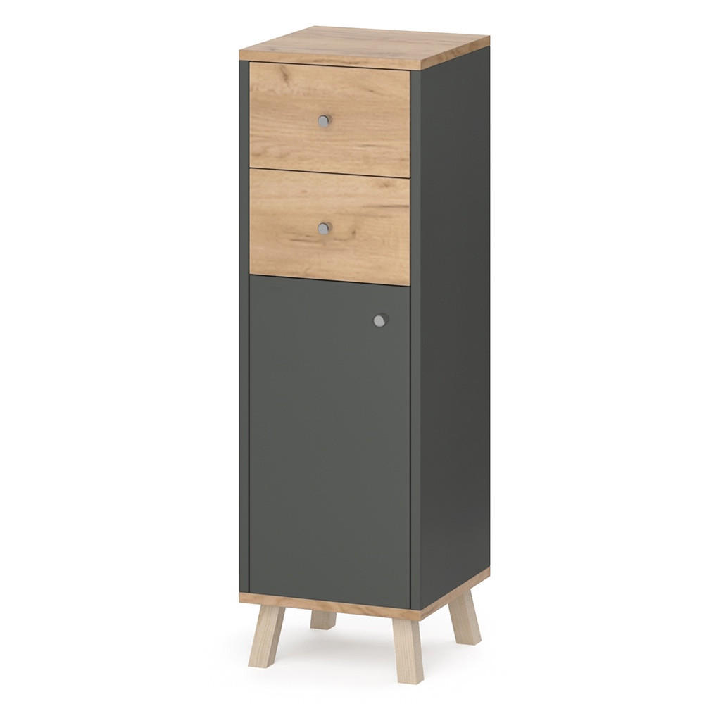 MIDISKÅP Senyo antracit 30x95 cm med lådor 95/30/30 cm