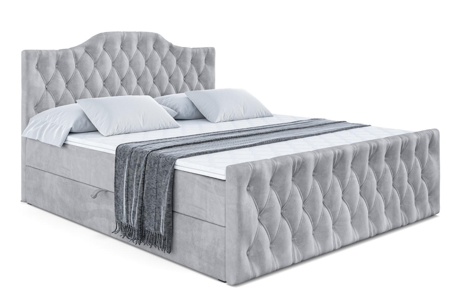 ALTDECOR AMERICKÁ postel VILA-1-Z – 200 x 200 cm – H4 – světle šedá