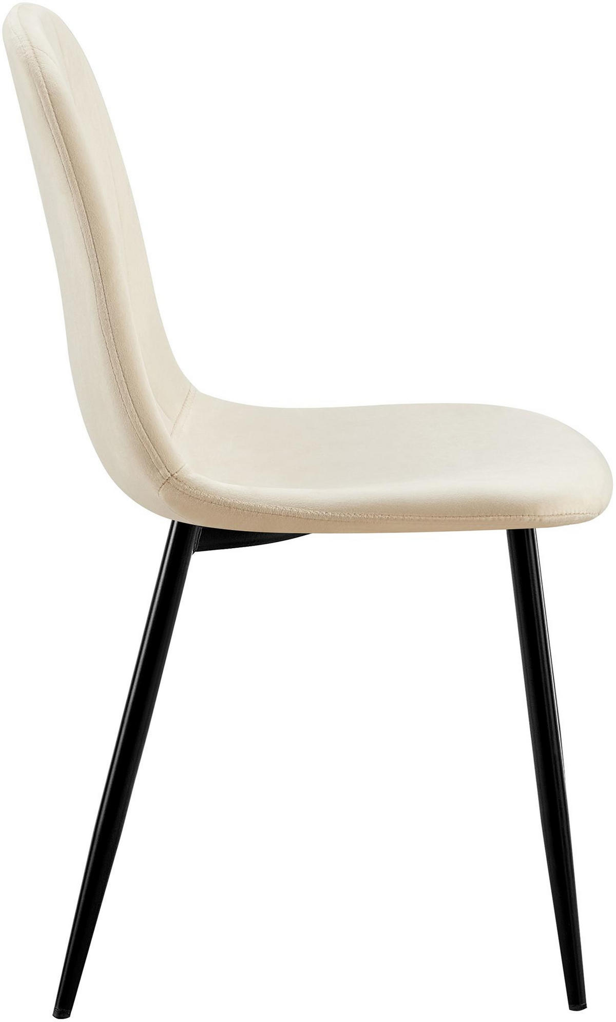 STUHL Metall creme - Creme/Schwarz, Textil/Metall (45/88/54cm) - CLP