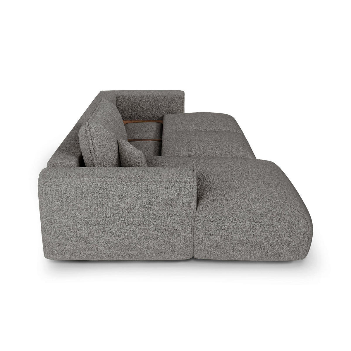 LINKSECK-SCHLAFSOFA mit Stauraum COMO Frottee Graphitgrau 297cm - Dunkelgrau/Graphitfarben, Textil (297/167cm) - Premium Interiors