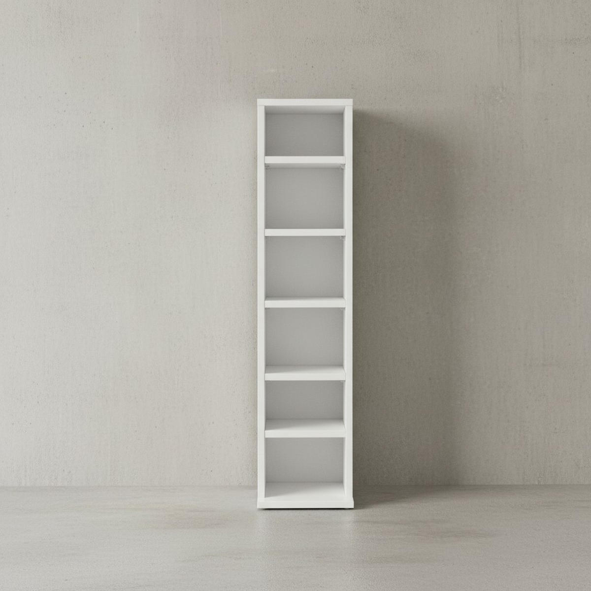CD-REGAL – Holz, 6 Fächer, modern - Weiß, Holz (21/90/20cm) - KADIMA DESIGN