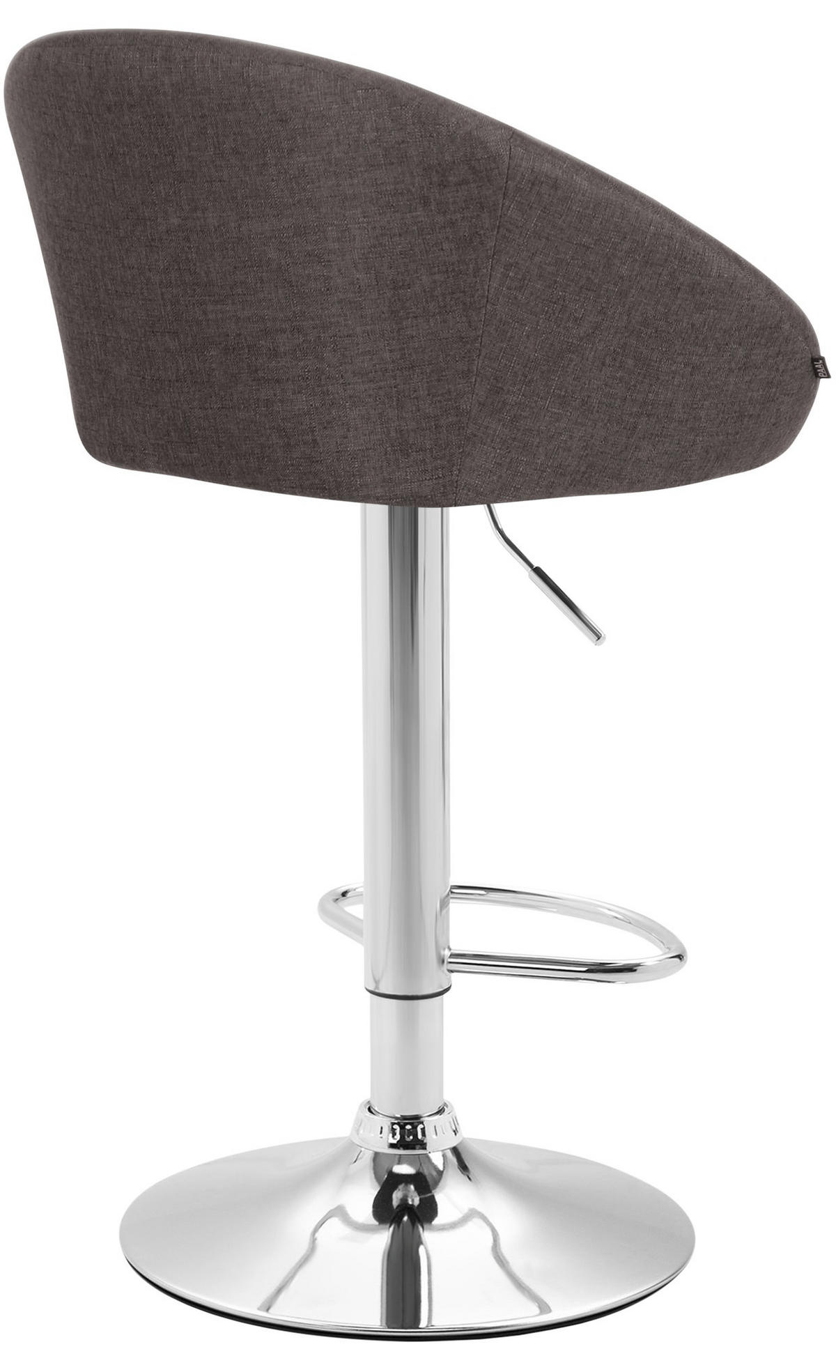 BARHOCKER Stoff dunkelgrau - Chromfarben/Dunkelgrau, Textil/Metall (55/86/51cm) - CLP
