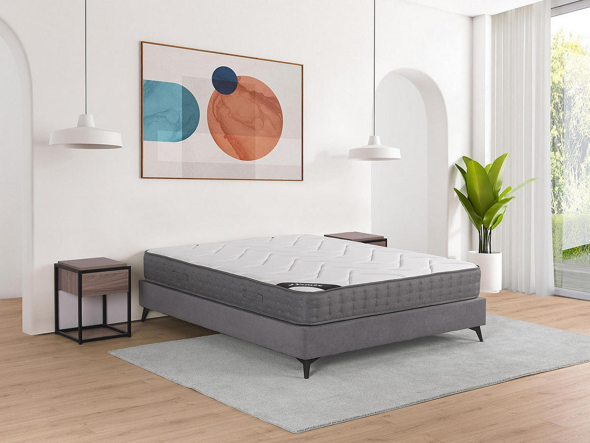 STANDARDMATRATZE - 2 Personen - Stoff - Weiß - - Weiß, Textil (140/200cm) - Vente-Unique