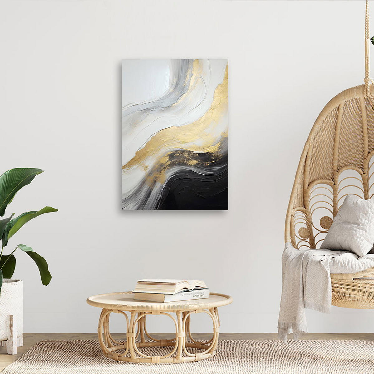 KUNSTDRUCK Gold 60/90 cm - Goldfarben, Textil (60/90cm) - KUNSTLOFT