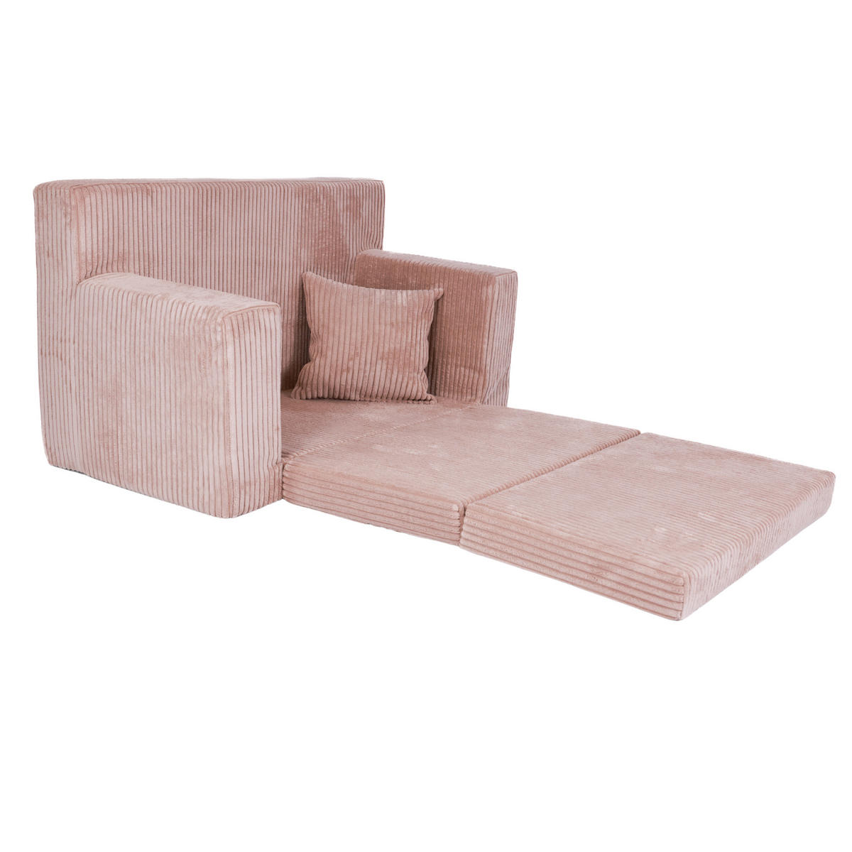 KINDERSOFA aus Kuschel-Cord in Altrosa - Altrosa, Textil (83/47/43cm) - Fortisline