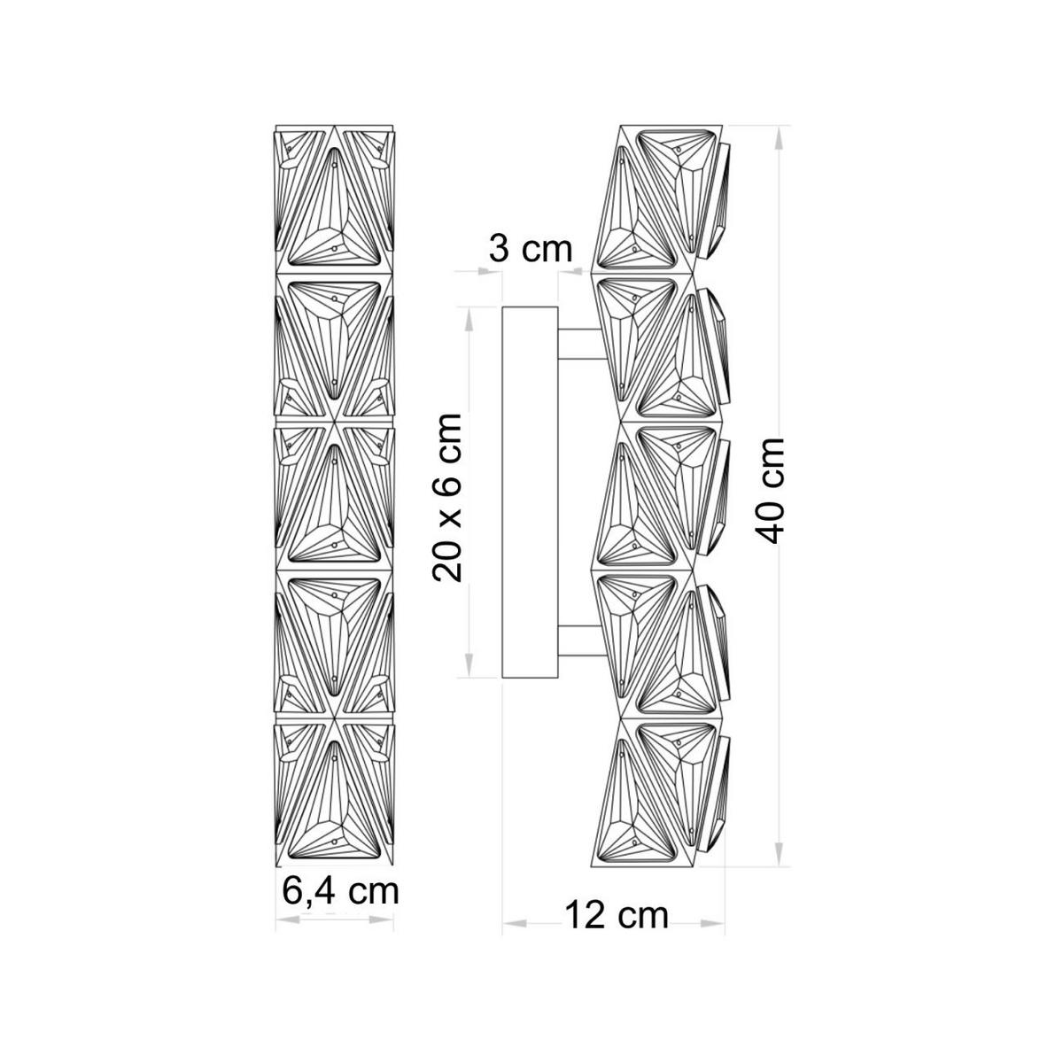WANDLEUCHTE Dalina, Roségold, 40cm - Roségold, Glas (6.4/40/12cm) - KOSILUM