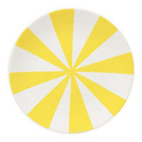 KUCHENTELLER Gelbe Streifen in Bunt - 18cm - Multicolor, Keramik (18cm) - Blond Amsterdam