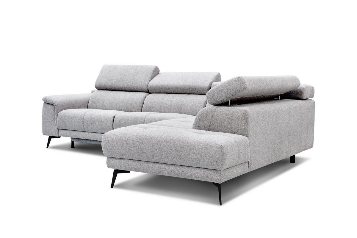 ECKSOFA FIERO 5-Sitzer mit 1 Relaxfunktion, hellgrau - Hellgrau, Holzwerkstoff/Textil (290/228cm) - Courtois Laville
