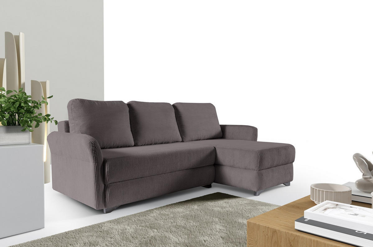 ECKSOFA Volt Braun, universal Ecksofa mit Schlaffunktion - Braun, Holzwerkstoff/Textil (238/155cm) - Bettso