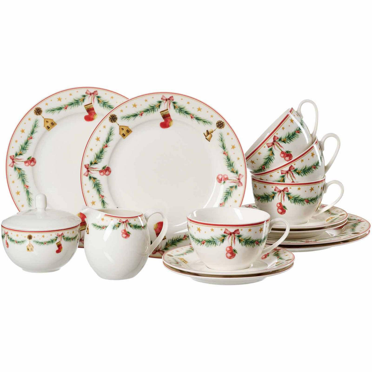 KAFFEESERVICE Holly bunt 14er Set - Multicolor, Keramik (20.3/23.3/21.6cm) - Ritzenhoff Breker