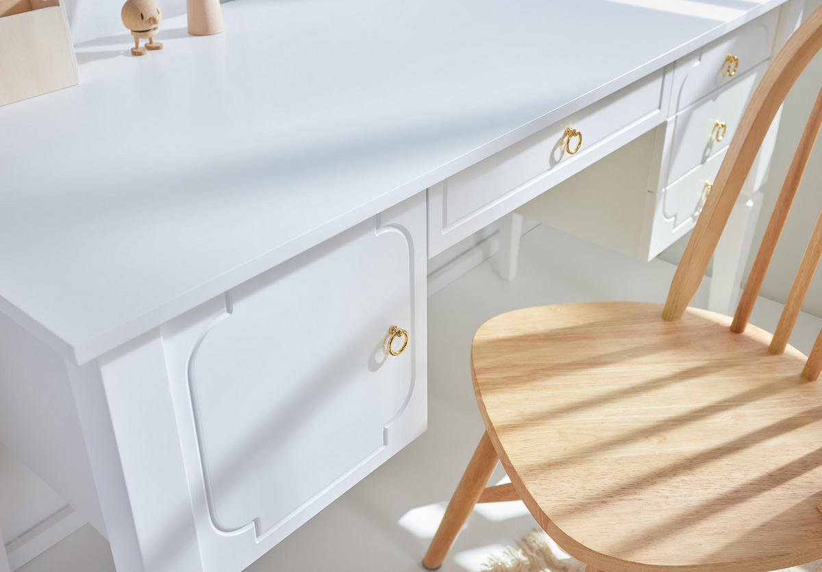 KINDERSCHREIBTISCH Royal - Weiß, Holzwerkstoff (132/78/60cm) - RAUMHIRSCH FURNITURE