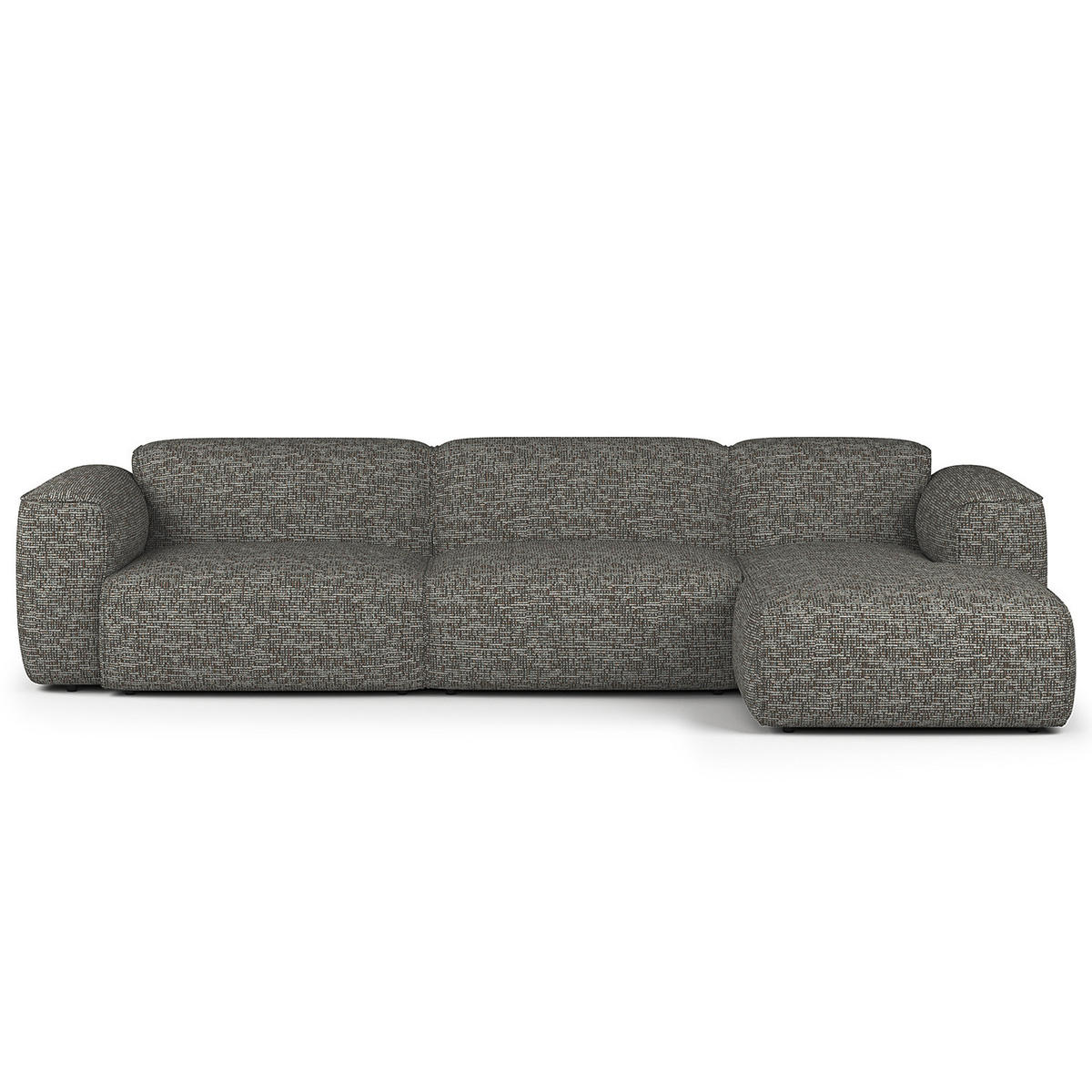 3-SITZER ECKSOFA mit Longchair - Schwarz/Grau, Kunststoff/Textil (317/173cm) - home24