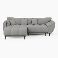 ECKSOFA LEGRO Links Grau Bouclé-Stoff L-Form Couch mit Schlaffunktion & Bettkasten - Schwarz/Grau, Holz (180/285cm) - Barchello