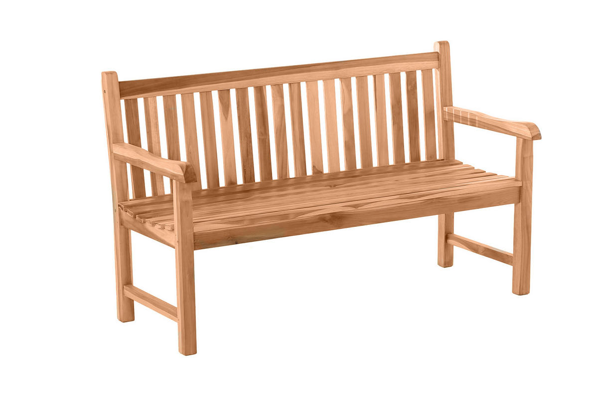 GARTENSITZBANK, 150 cm,Teakholz Teaka 2-Sitzer - Naturfarben, Holz (150/92/63cm) - TPFGarden