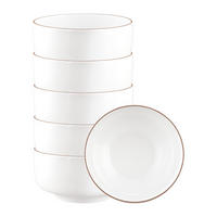 SCHÜSSELN Sento Home Pure Lines Cocoa Brown ø 20,3 cm 6er Set - Hellbraun, Keramik (20.3cm) - Seltmann Weiden