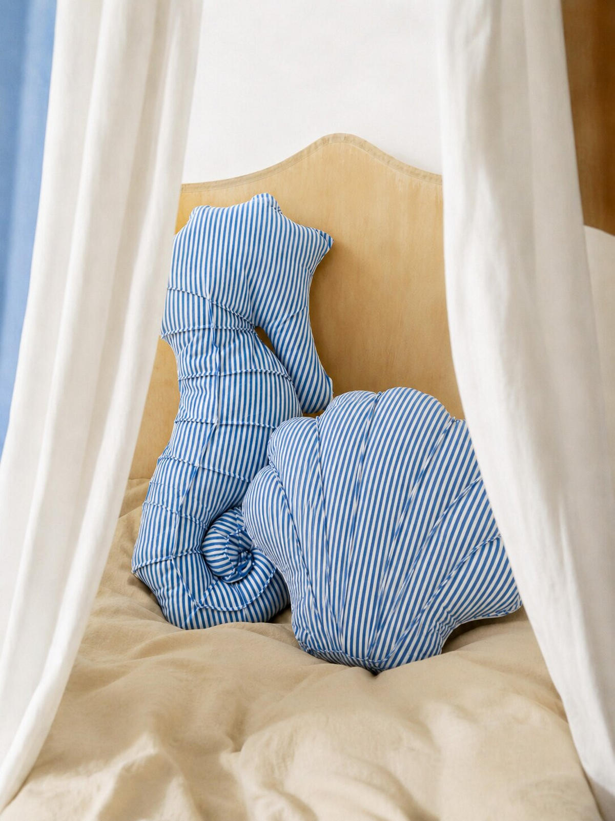 KISSEN SEEPFERDCHEN - Blau, Textil (27/58cm) - J-Line