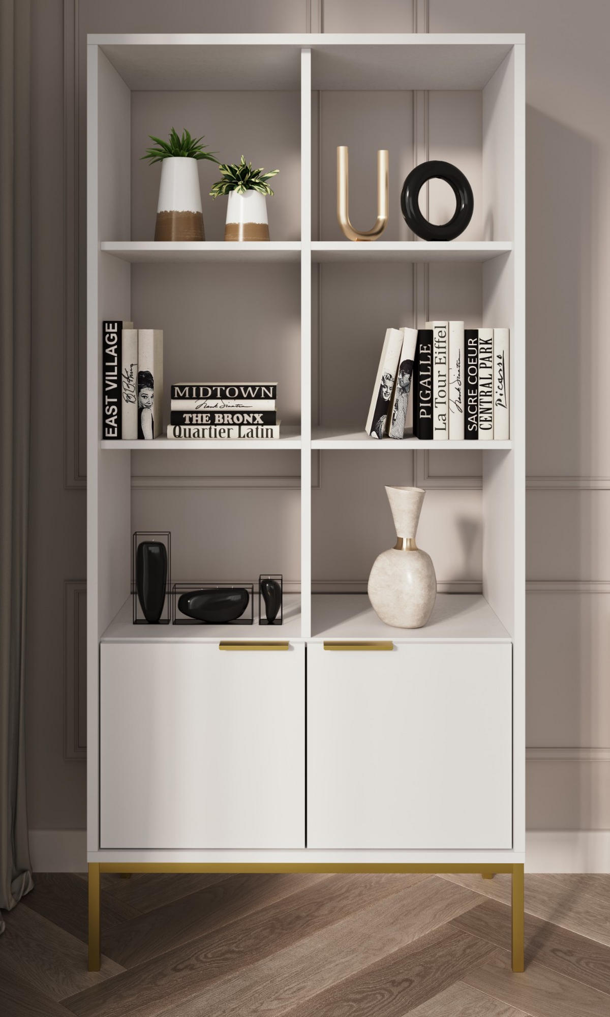 BÜCHERREGAL Austin 40/171,3/80 cm - Weiß, Holzwerkstoff (40/171/80cm) - Kocot Kids