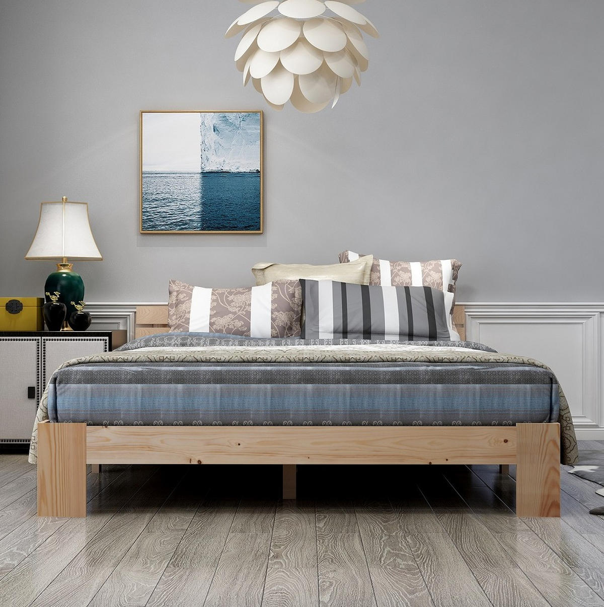 BETT 140/200 cm aus Massivholz in Natur mit Lattenrost - Naturfarben, Holz (140/200cm) - Flora Grace