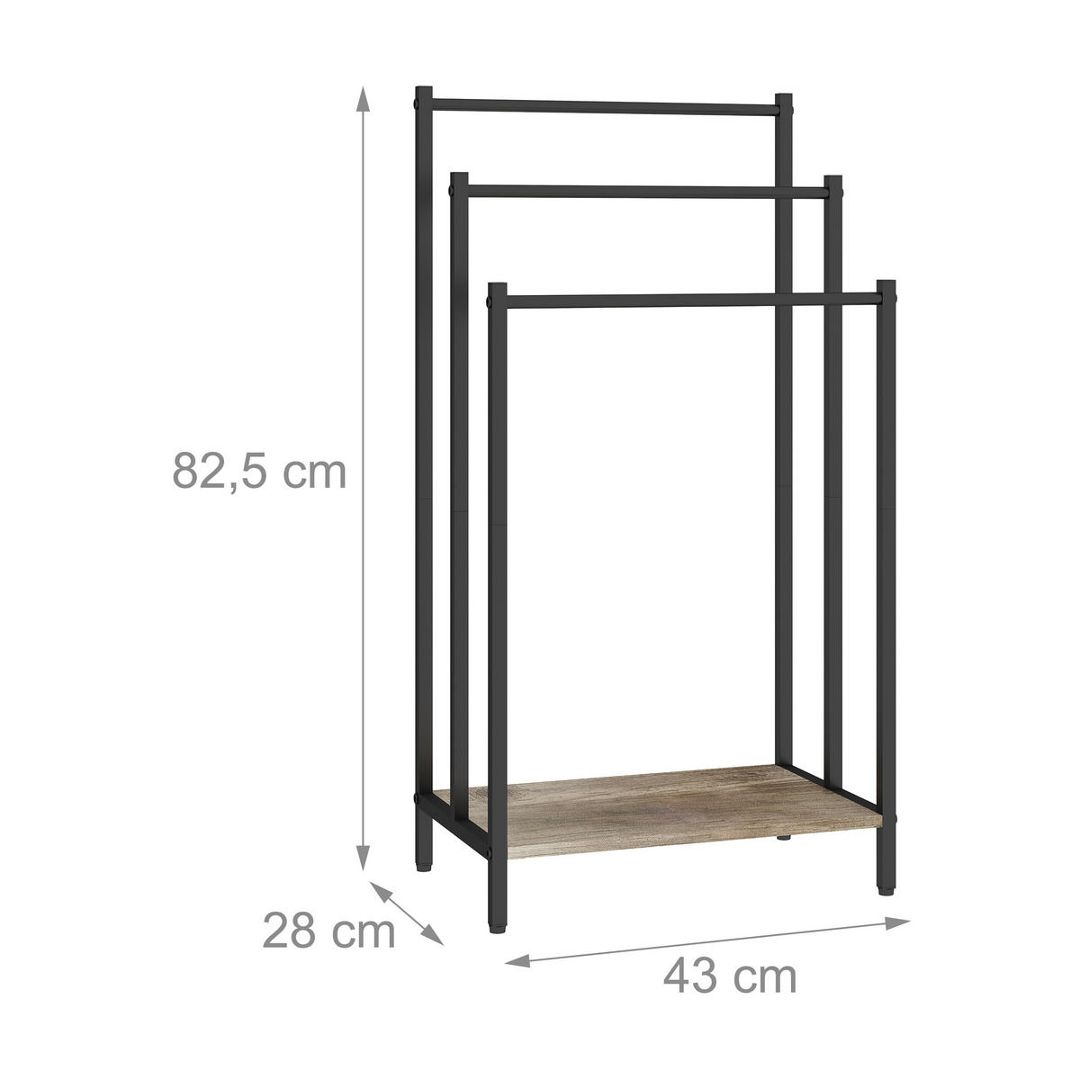 HANDTUCHSTÄNDER - Hellbraun, Holzwerkstoff/Metall (43/81/28cm) - Relaxdays