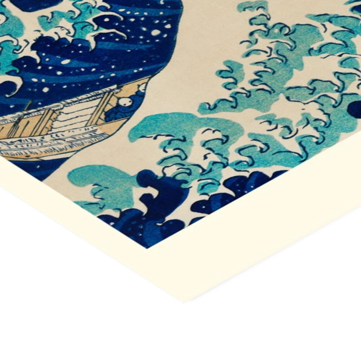 POSTER mit Rahmen A.P. Atelier - The Great Wave off Kanagawa - Blau/Eichefarben, Holz/Papier (30/40cm) - Poster&Frame