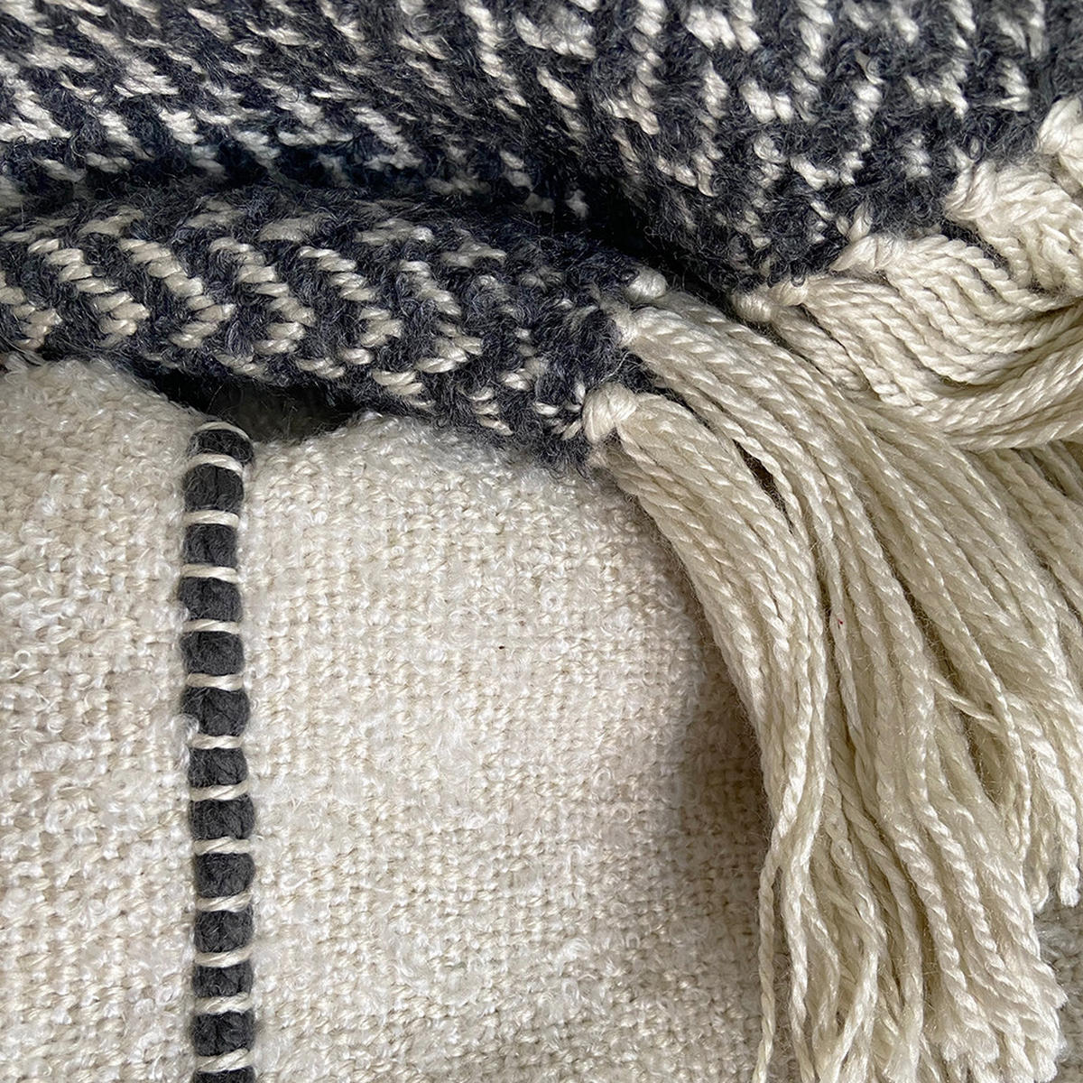 DECKE Berber Weiß - Weiß, Textil (125/150cm) - Malagoon