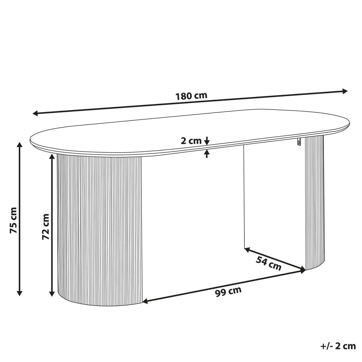 JÍDELNÍ STŮL Světle hnědý 180/90 cm Savory - hnědá, kompozitní dřevo (180/90/75cm) - Beliani