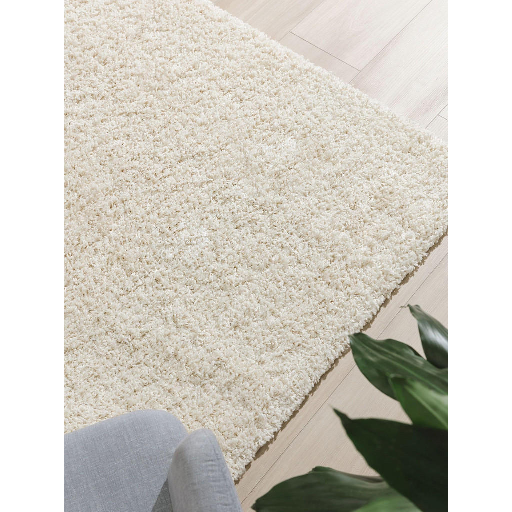 Thumbnail - benuta Hochflorteppich, Creme, Kunststoff, Rechteckig, 60x120 cm, pflegeleicht, Teppiche & Böden, Teppiche, Hochflortepp...