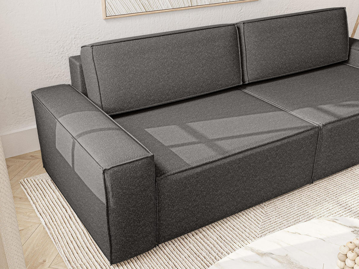 SOFA Lummo Mi mit Schlaffunktion, Graphit - Graphitfarben, Textil (246/70/185cm) - Fedve