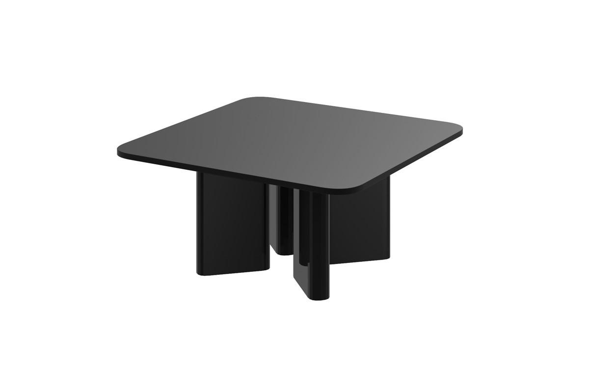 designimpex Couchtisch Schwarz Hochglanz 80x50x80 cm